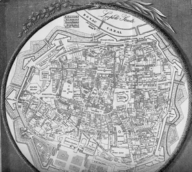 Plano de la ciudad interior de Viena, estado antes de 1854